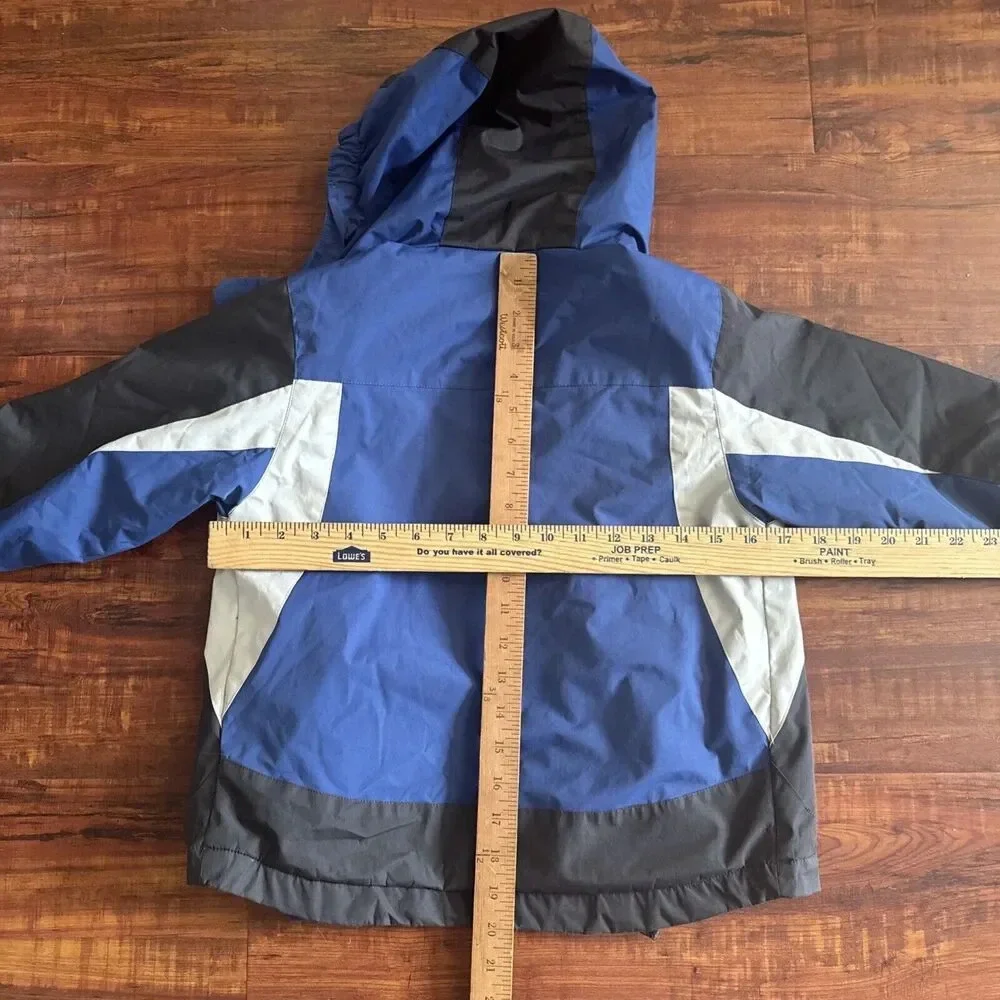 Arizona Boys Medium Jacket Flannel Lined Hooded Blue Winter Coat Outdoors